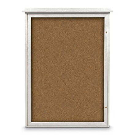 United Visual Products Indoor Enclosed Combo Board, 72"x36", White Frame/Blue & Buff UVCB7236W-BLUE-BUFF